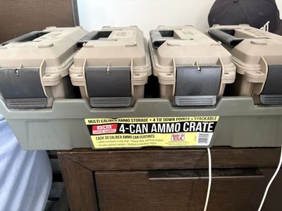 4-Can Ammo Crate - Multi-Caliber Storage, Water-Resistant