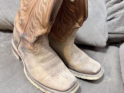 Double H Men's Tan Leather Western Work Boots - Square Toe