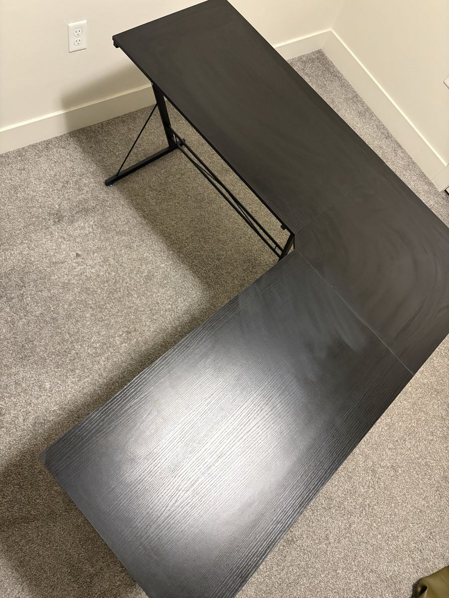 Black L-Shaped Desk