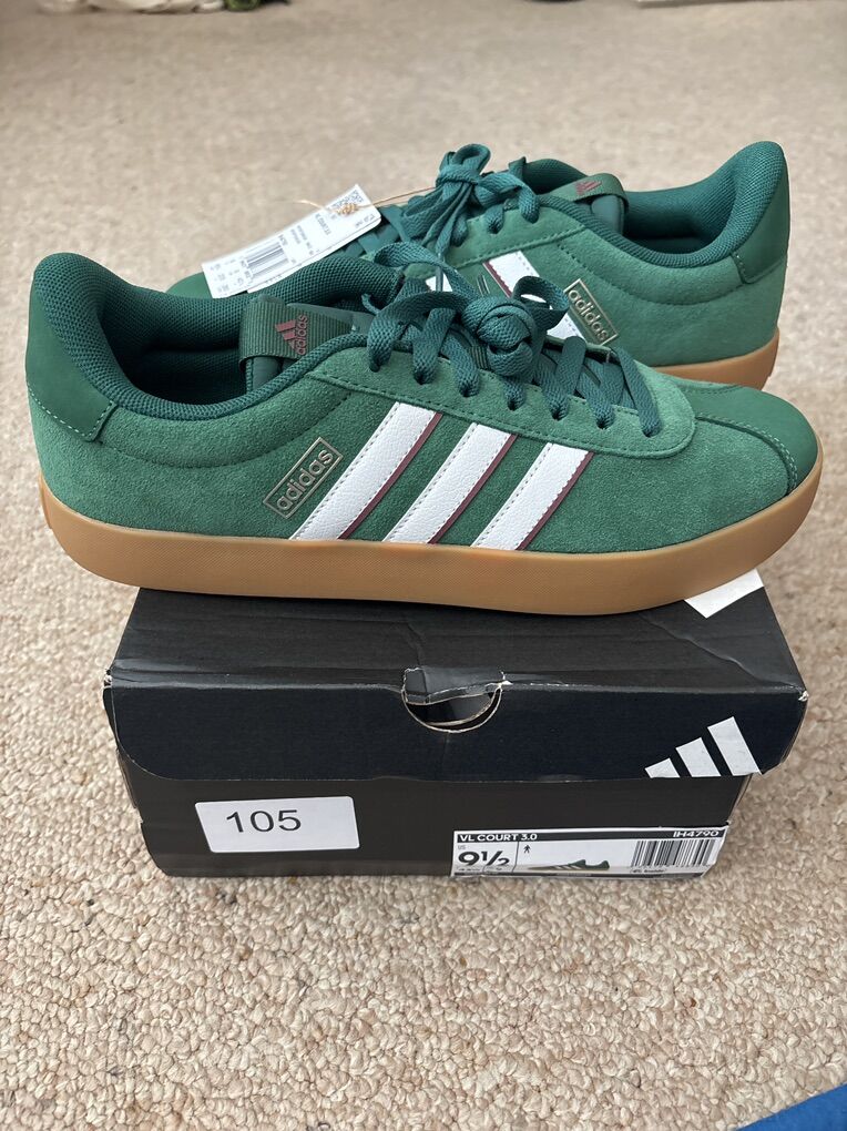 New Adidas 9.5M VL Court 3.0 Green