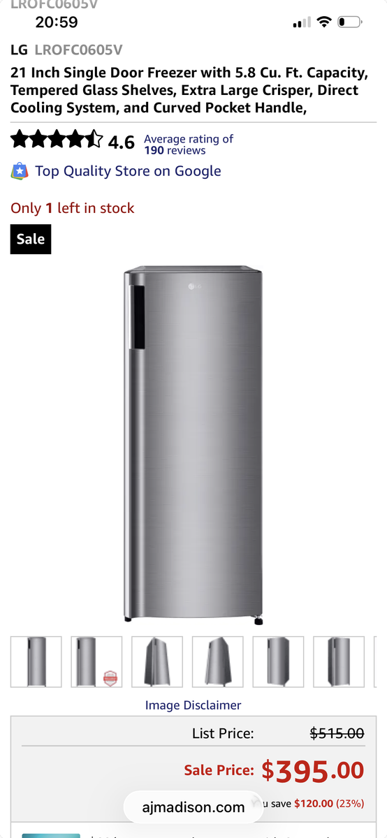 Brand New 6 cu ft Freezer