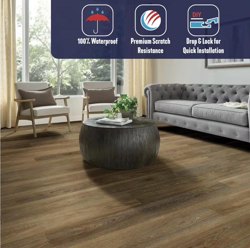 Bruce reDefine Ravine Glow Waterproof Click Lock Vinyl Tile Flooring