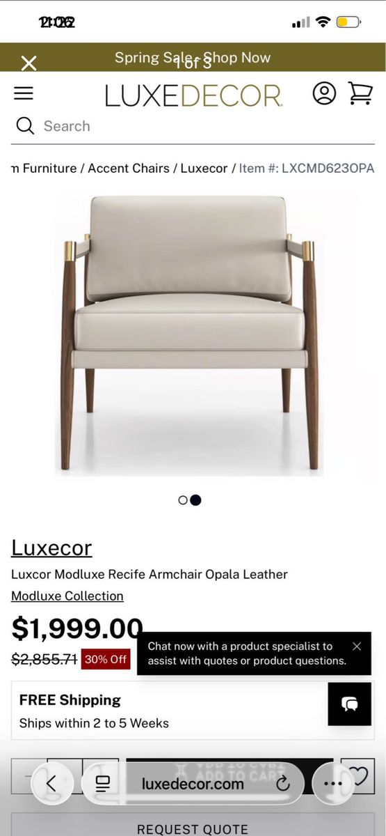 Modloft viktoria armchair