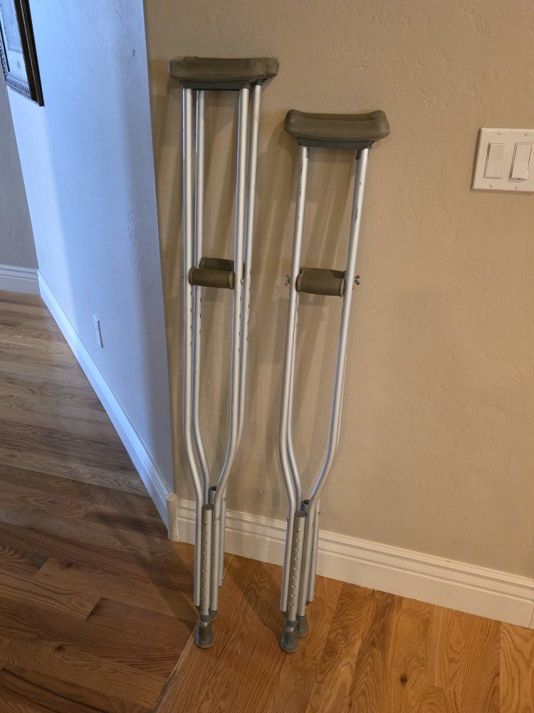 Adjustable Aluminum Crutches - Pair for Mobility Support