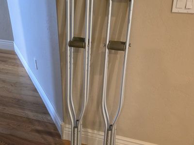 Adjustable Aluminum Crutches - Pair for Mobility Support