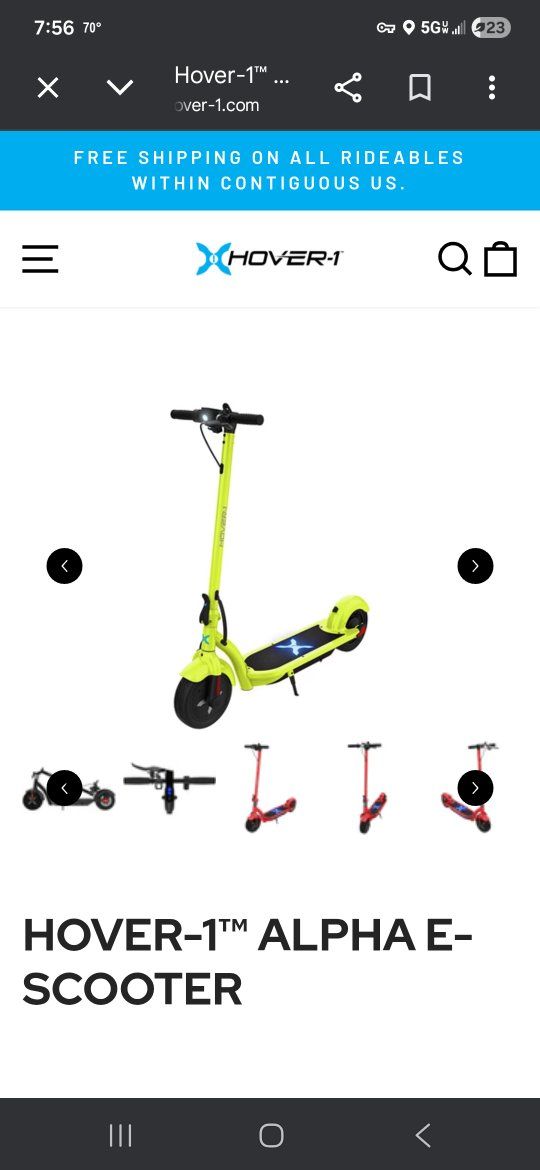 Hover 1 alpha electric scooter( green)