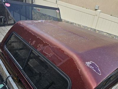 Truck Topper/Camper Shell - Burgundy, fits a 1st generation Tundra Double Cab.