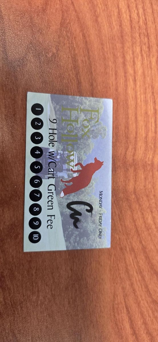 Fox Hollow - (10) 9-hole round punch card