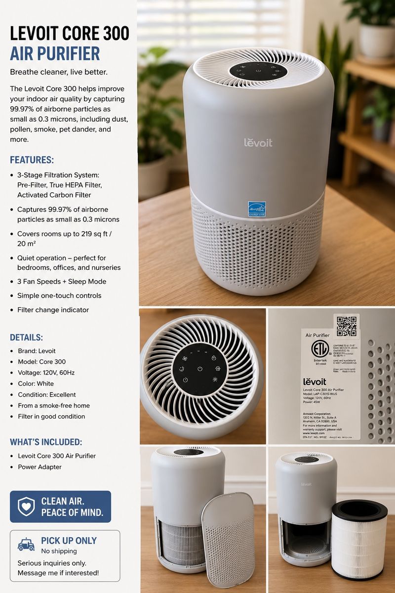 Levoit Core 300 True HEPA Air Purifier - White (LAP-C301S-WUS)