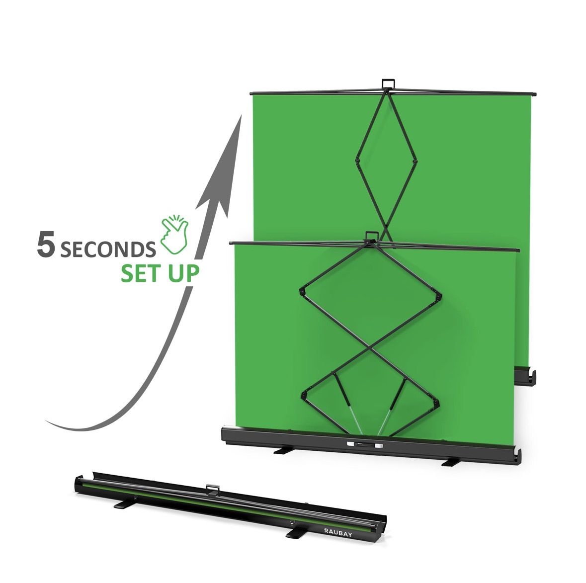 Raubay Collapsible Green Screen 6.6’ x 6.9’