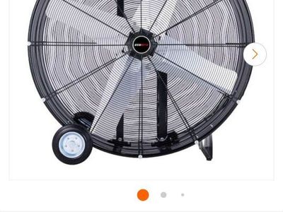 42 in. 2-Speed High Velocity Industrial Black Drum Fan with Wheels