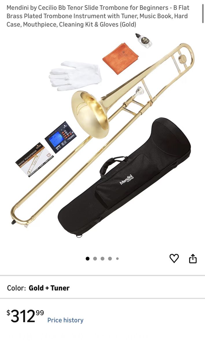 Mendini Cecilio Bb Tenor Trombone Student Beginner