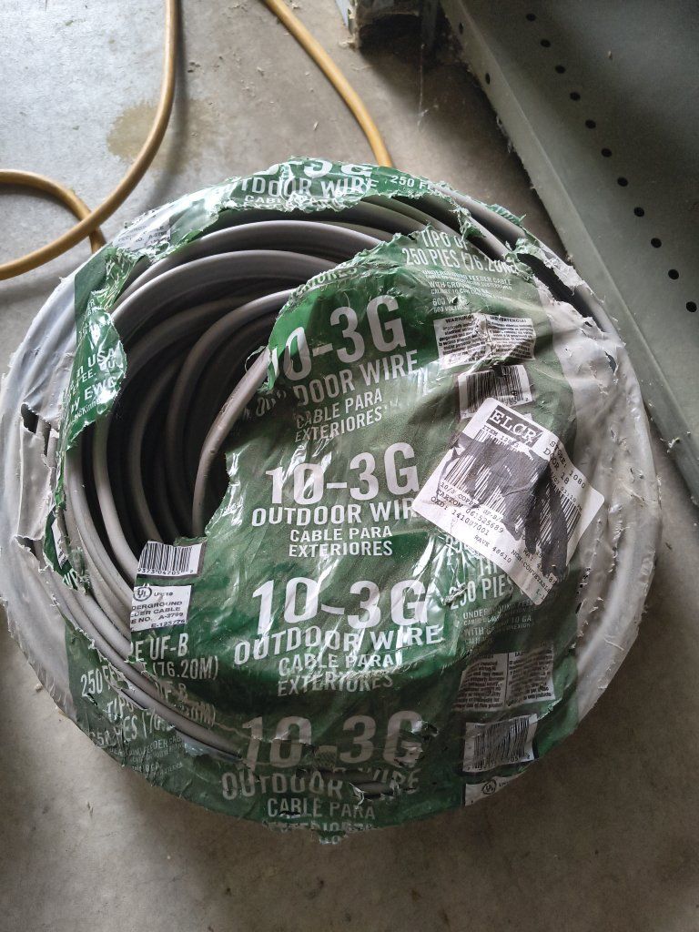Encore Wire Corp 10-3G UF-B Outdoor Underground Electrical Cable, 250ft, 600V Sun-Res