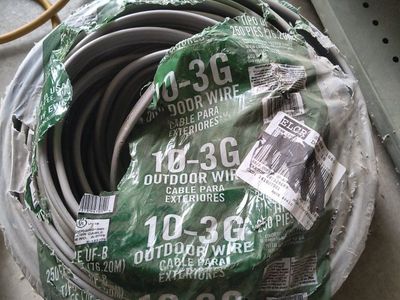 Encore Wire Corp 10-3G UF-B Outdoor Underground Electrical Cable, 250ft, 600V Sun-Res