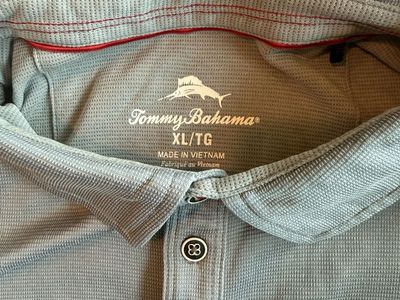 Tommy Bahama Men's XL Grey Short Sleeve Polo Shirt