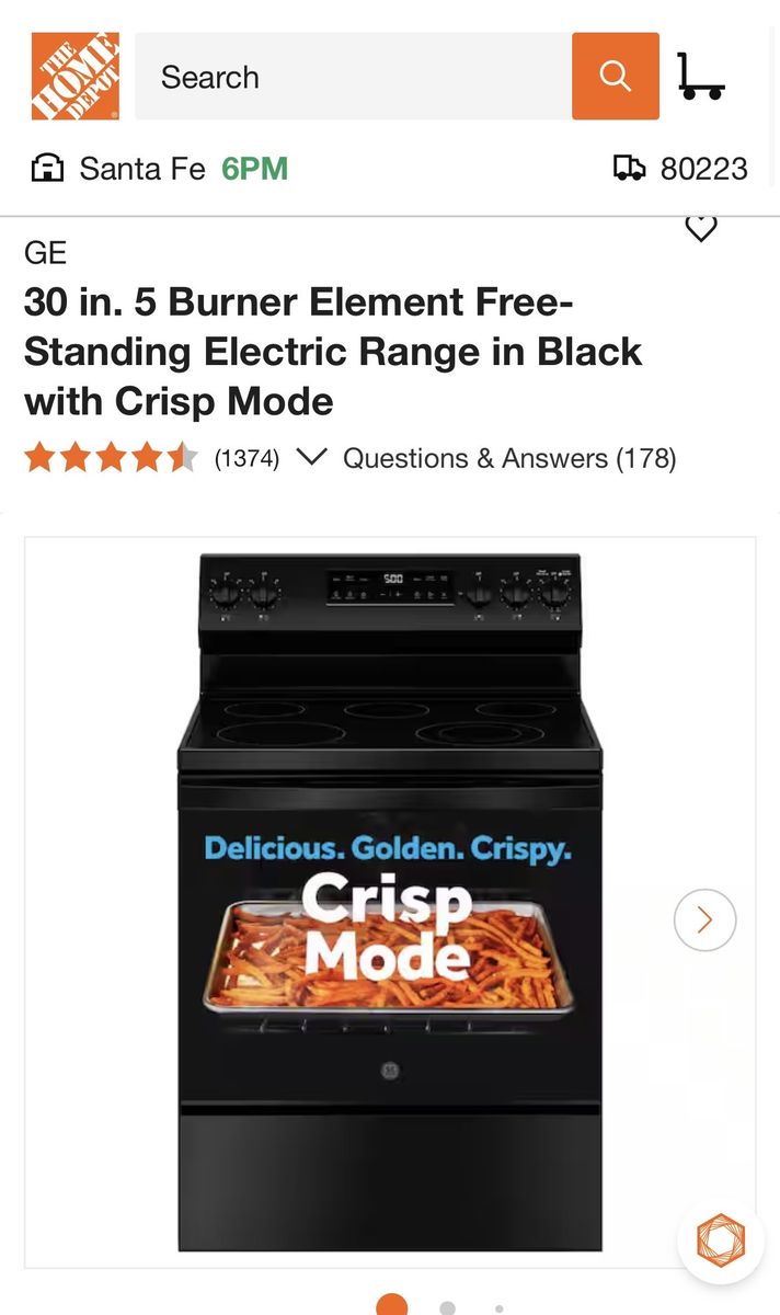 GE Glass Range - Brand new