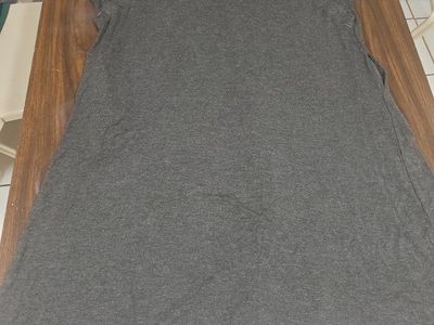 mom post partum Gray Short Sleeve Snap Button side for nursing Front and back