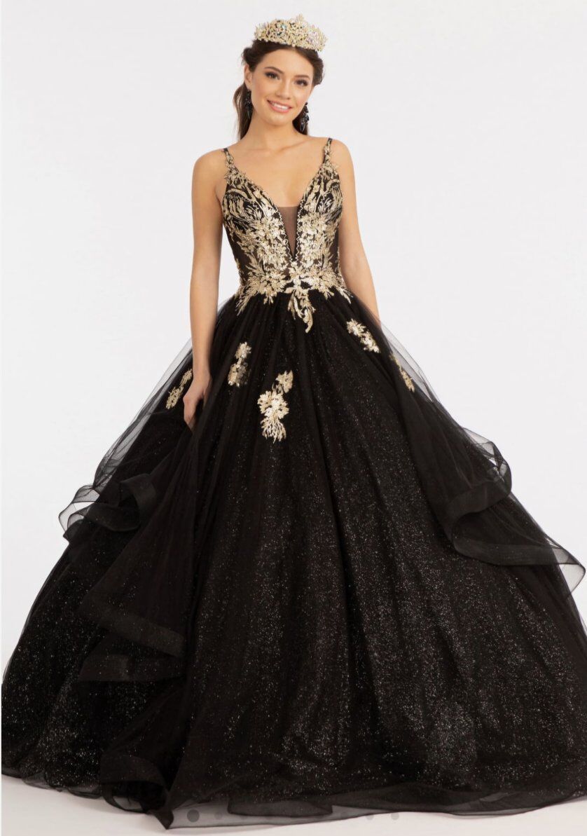Black & Gold Prom or Quinceanera Dress