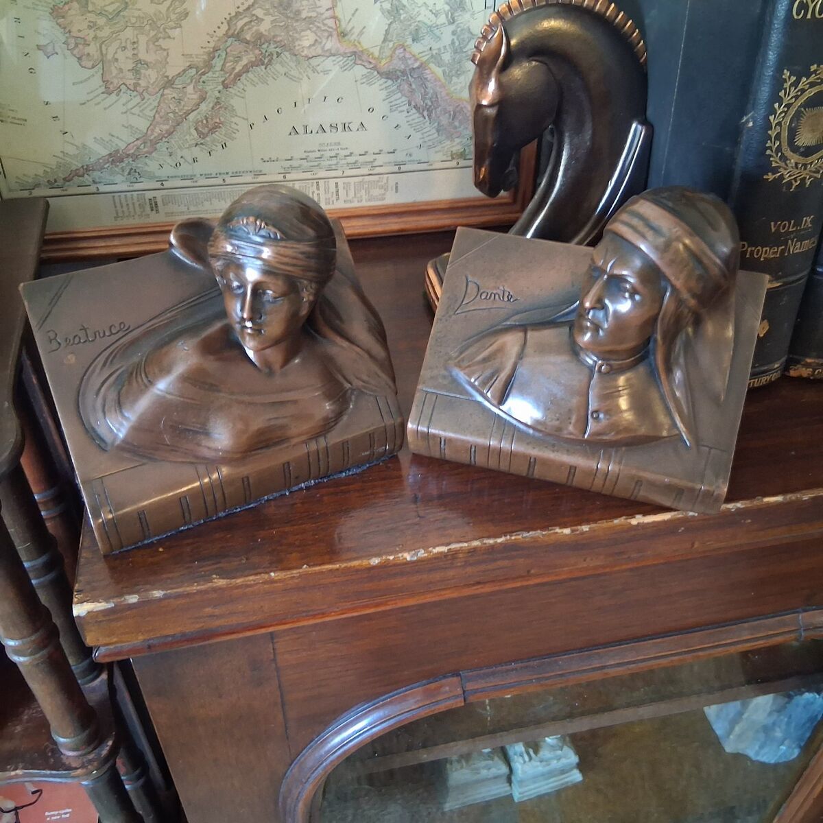 Dante & Beatruce bronze bookends