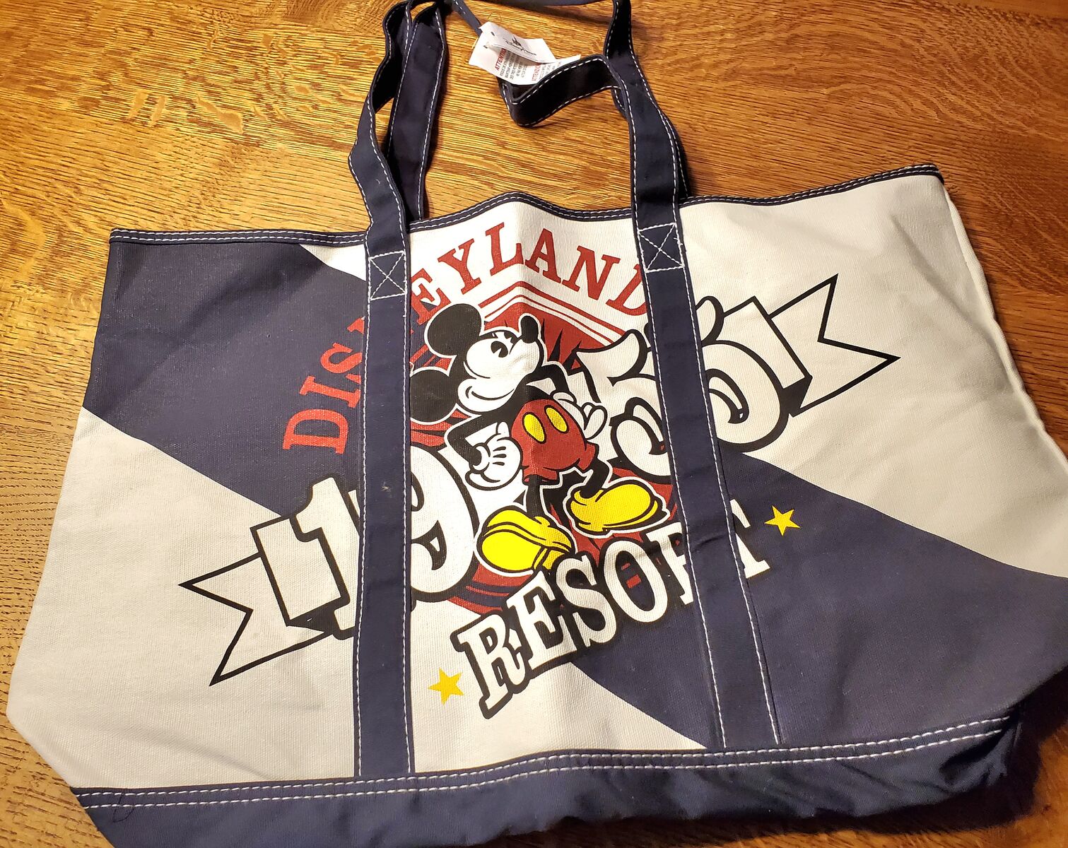 Disneyland 1955 Resort Large Lightweight Mickey Mouse CanvasTote Bag.