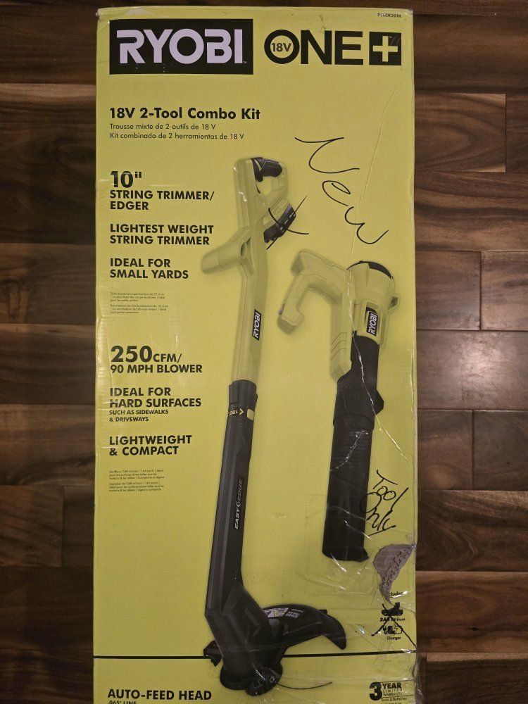 Ryobi ONE+ 18V Cordless String Trimmer & Blower 2-Tool Combo Kit