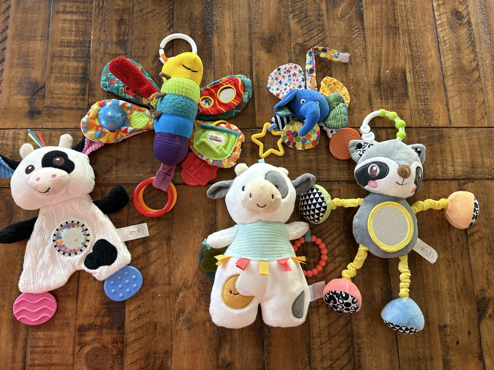 Baby Sensory Toy Lot - Crinkles, Rattles, Teethers - Lamaze, Sassy, Infantino $10