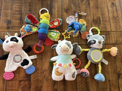 Baby Sensory Toy Lot - Crinkles, Rattles, Teethers - Lamaze, Sassy, Infantino $10