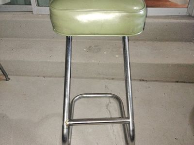 Vintage Balboa Furniture Model 1300 Bar Stool - Green Vinyl & Chrome, Mid-Century Style