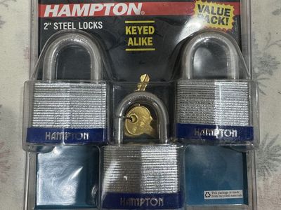 Hampton 2" Laminated Steel Padlocks 3-Pack Keyed Alike PL503