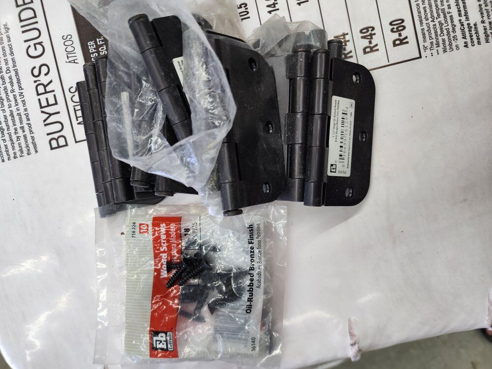 13 Oil Rubbed Bronze door hinges and screws