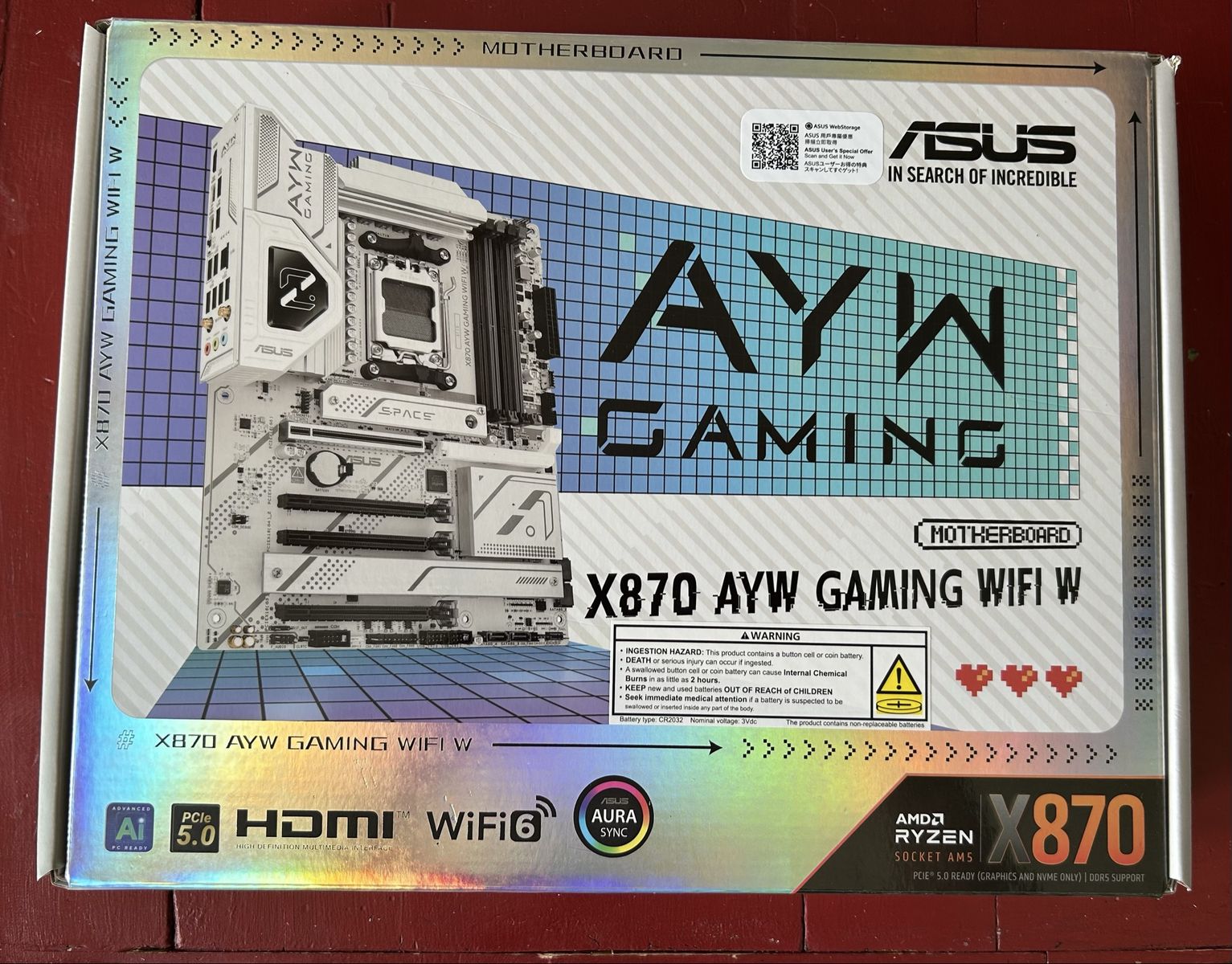 ASUS X870 AYW Gaming WiFi W Motherboard - New!