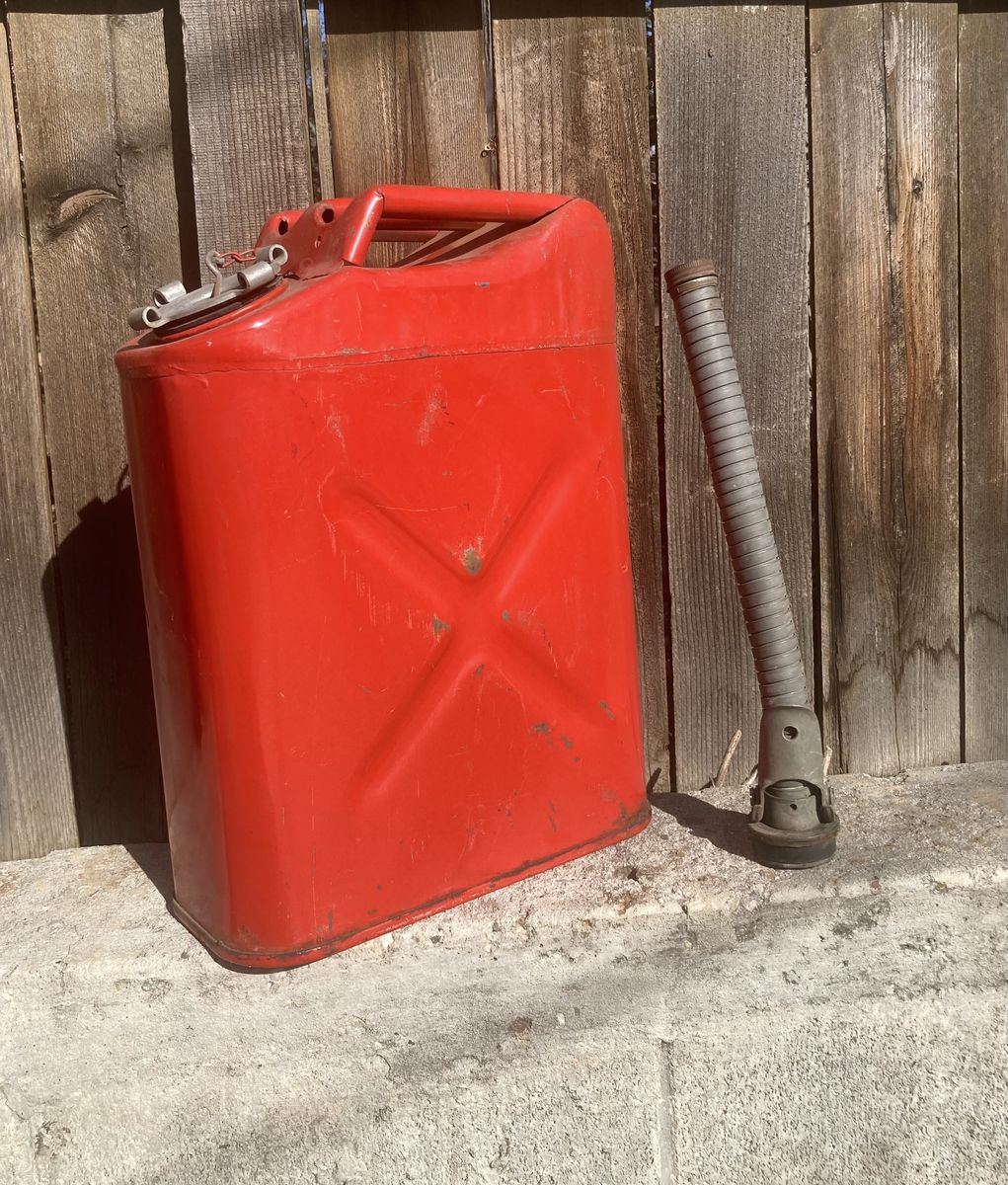 Vintage Military Jerry Can With Spout
