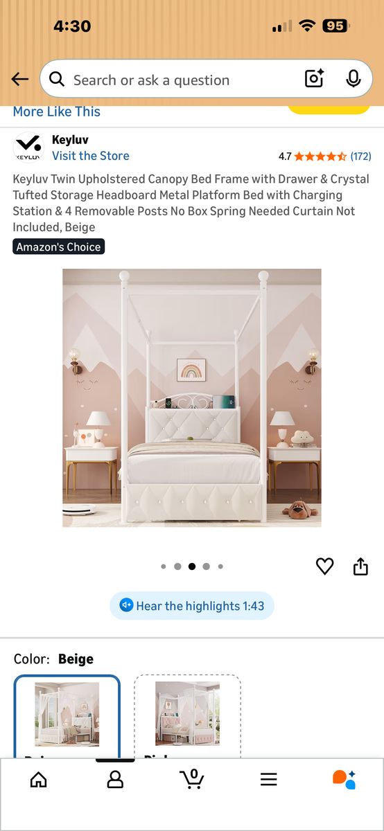 Canopy Bed Frame Twin With Drawer