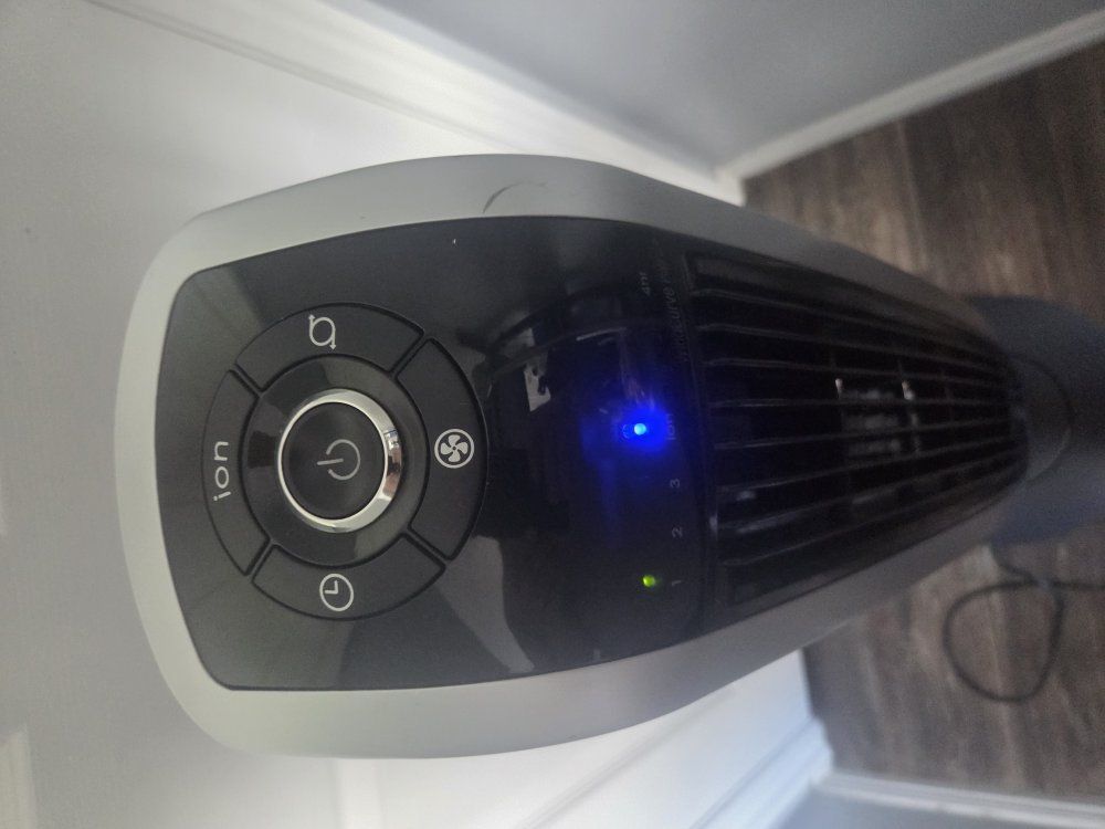 Lasko Wind Curve 42" Platinum Tower Fan with Ioniz