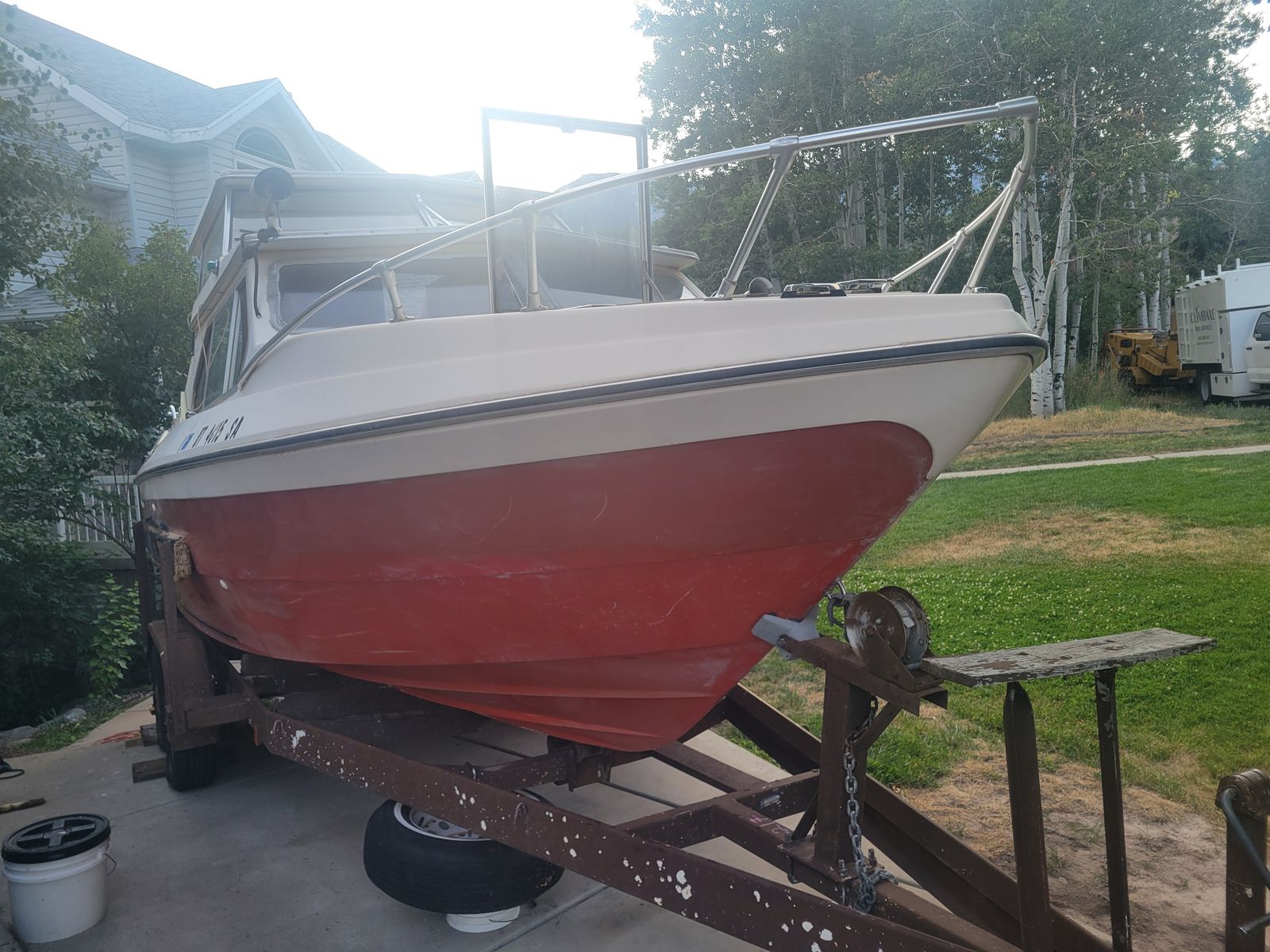 Vintage Fishing Palace with Tandem Axle Trailer