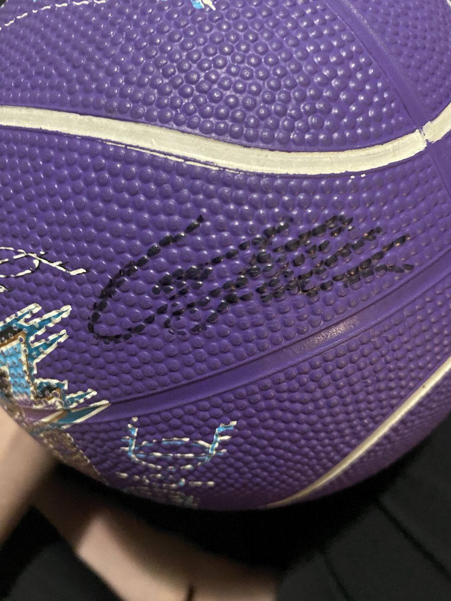 Utah Jazz, mini purple basketball autographed