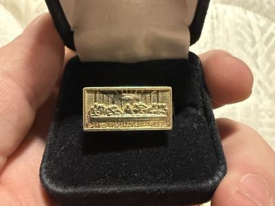 Gold 10kt Last Supper Ring - Religious Jewelry
