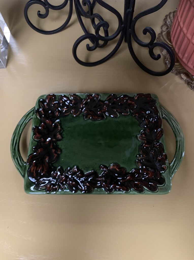 Embossed Fall Leaves Appetizer Plate