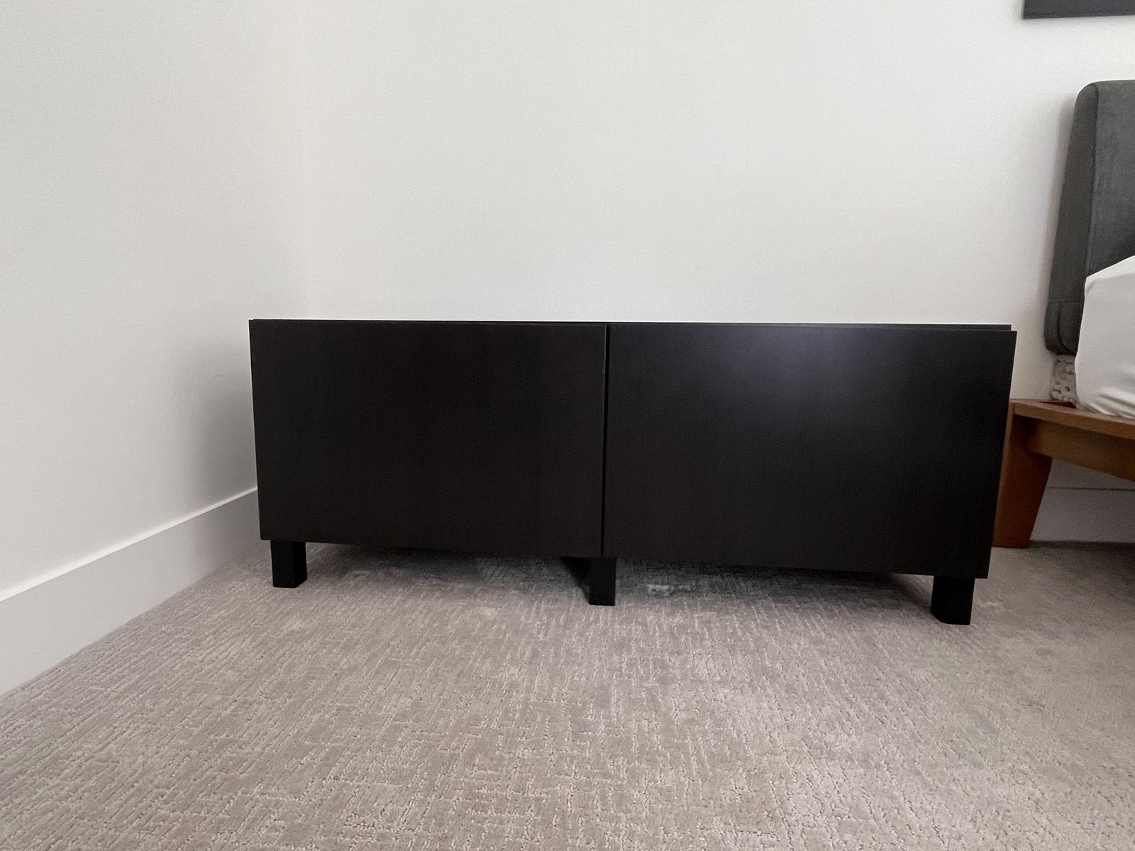Ikea Besta Cabinet with doors and legs 47 x 15 x 16 Black Brown (Qty 2)