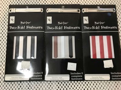 Two-Fold Fasteners 3in Long, 6 complete fasteners in each package, PICK 1 NIP