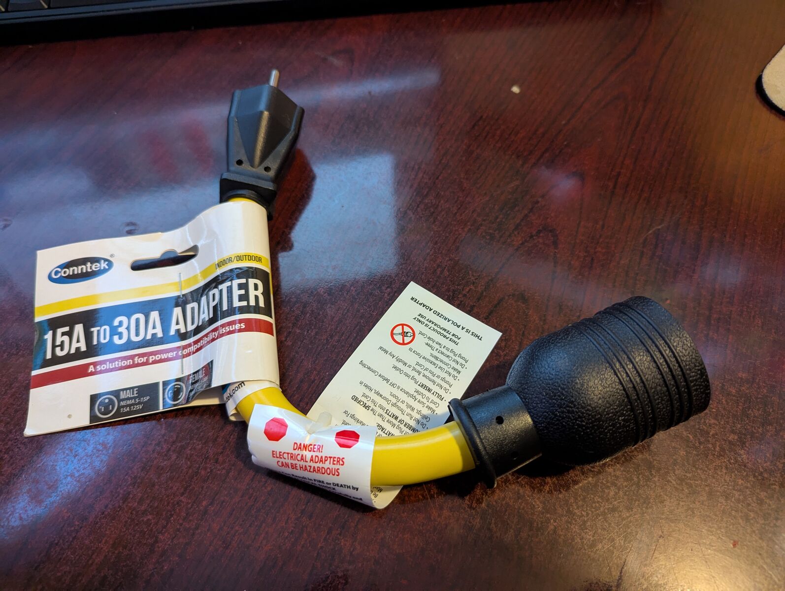 NEW Conntek 15A US Plug to 30A Locking Connector L5-30R Adapter