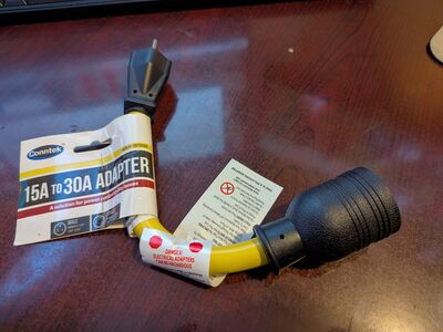 NEW Conntek 15A US Plug to 30A Locking Connector L5-30R Adapter