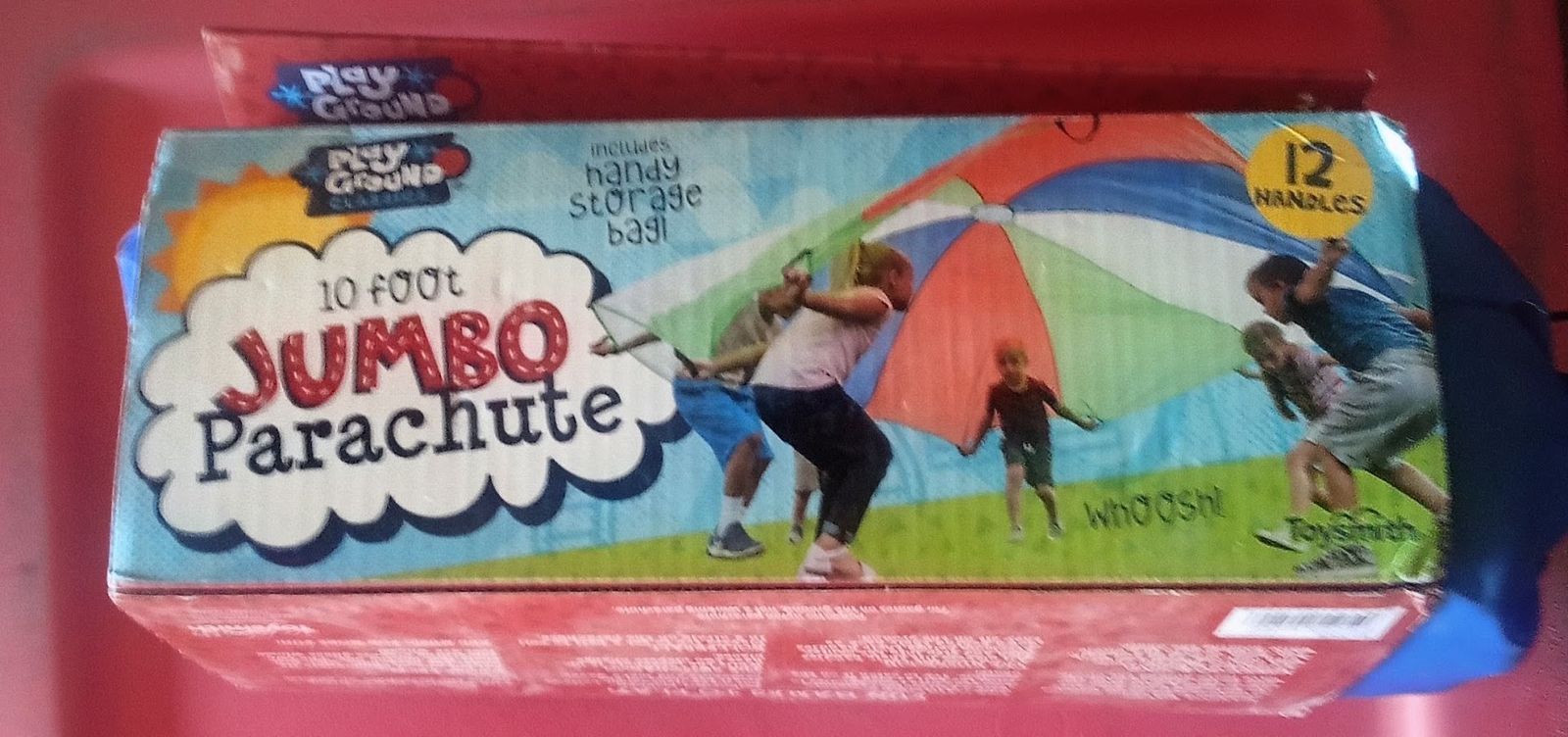 Playground Classics 10ft Jumbo Parachute with 12 Handles & Storage Bag