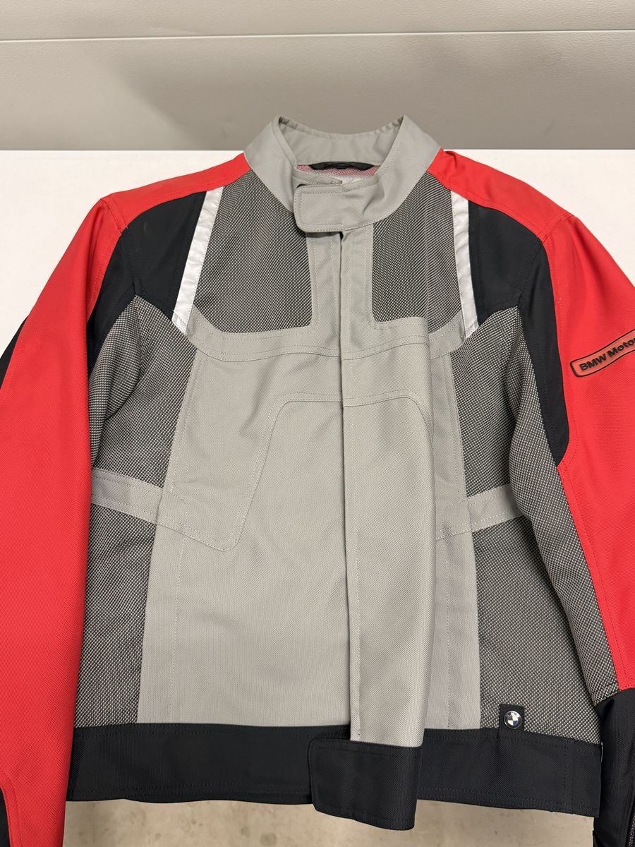 BMW Motorrad AirFlow 3 Motorcycle Jacket Size 54 Grey Red Black