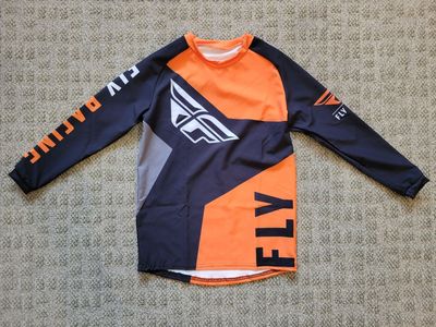 Youth Small Fly Racing SNX Jersey (Orange/Black/Grey)