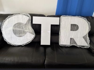 3D Illuminated LED Channel Letters Set White Acrylic Storefront Custom DIY (C, R, T)