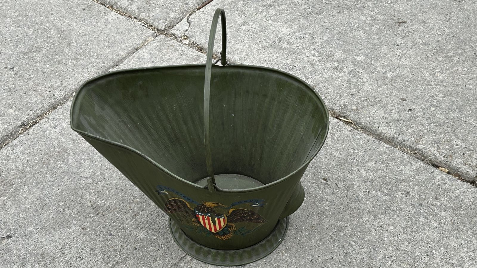 Vintage Metal Coal Scuttle Pail Bucket
