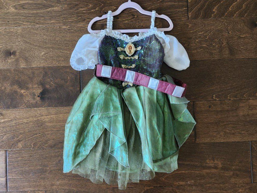 Disney Fairies Zarina The Pirate Fairy Costume Dress Size 4T Sequin Bodice Green Skirt, Girls Halloween or Dress-up Play