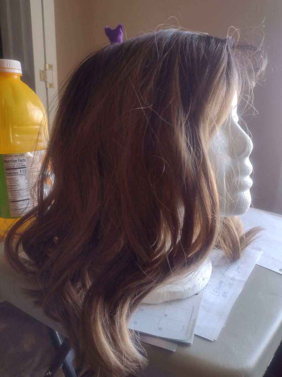 Wig -Wavy realistic Brown Medium Length