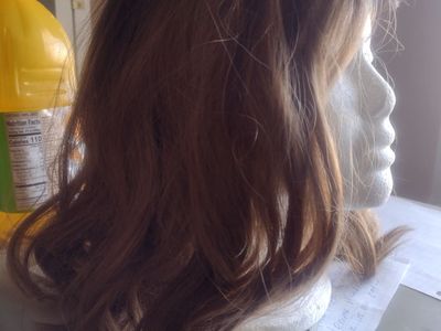Wig -Wavy realistic Brown Medium Length